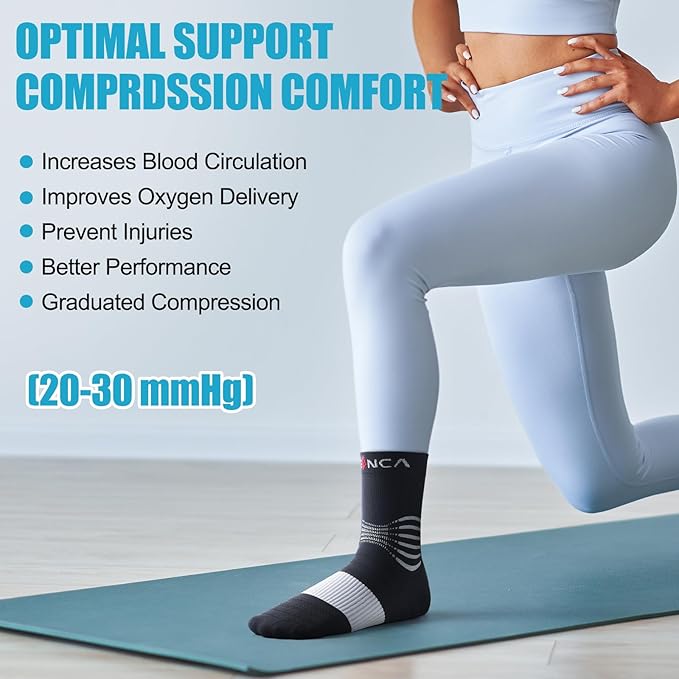 NEENCA Medical Compression Socks, Ankle Compression Stockings for Injury Recovery & Pain Relief, Sports Protection. 20-30mmHg