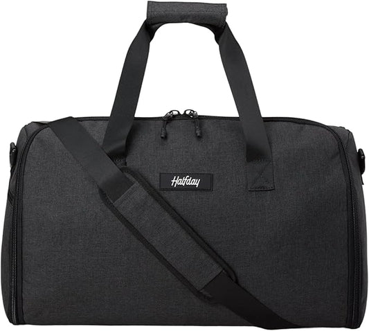 Halfday Convertible 2-in-1 Garment Duffel Weekender Bag 40L | Wrinkle-Free Travel, Hanging Suit Compartment, Shoe Pockets, Trolley Sleeve. Durable & Water-Resistant Carry-On, Shadow