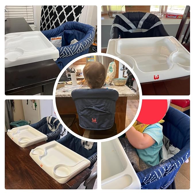 MTWML Hook On High Chair with Tray,Portable Baby High Chair That Attaches to Table,Clip On Fast Table High Chair for Babies and Toddlers.Baby Feeding Seat for Table and Counter to Travel (Pure-Blue)