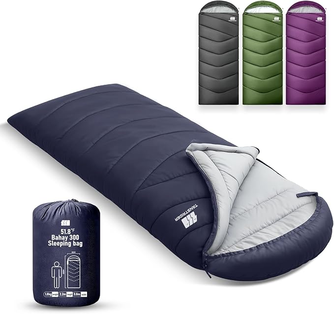 Sleeping Bags for Adults Cold Weather,Portable, Waterproof,Lightweight Camping Sleeping Bag for Tall Girls Boys with Compression Sack for Warm Camping, Hiking, Outdoor & Indoor