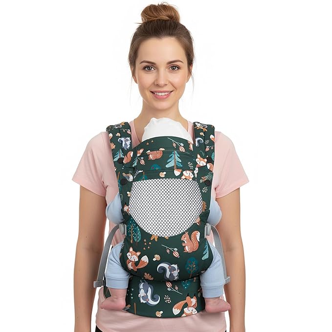 Newborn Baby Front Carrier Backpack, Toddler Baby Body Carrier, 7-66 Lbs Ergonomic Design, Lumbar Support, Lightweight