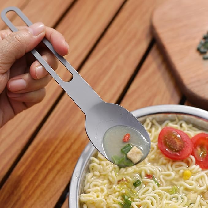 3-in-1 Camping Utensils, Portable Stainless Steel Spoon, Fork and Knife Combo Set for Outdoor Camping Hiking Picnic Travel