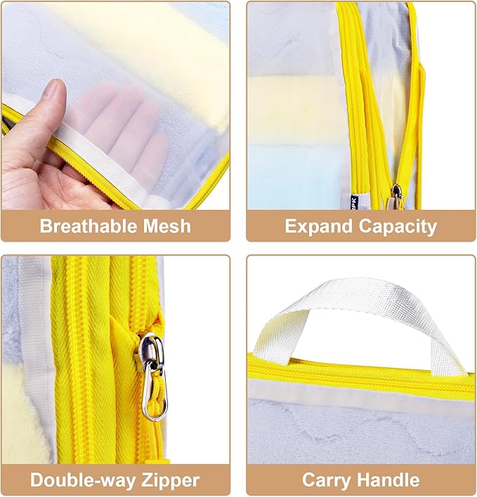 Lightweight Compression Packing Cubes for Suitcases, Compressible Expandable Travel Packing Organizer with Clear Toiletries and Backpack Bag, Travel Essentials for Carry on Luggage 7 Set