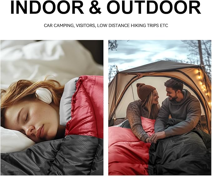 Sleeping Bags for Adults Cold Weather,Portable, Waterproof,Lightweight Sleeping Bag for Tall Girls Boys with Compression Sack for Warm Camping, Hiking, Outdoor & Indoor