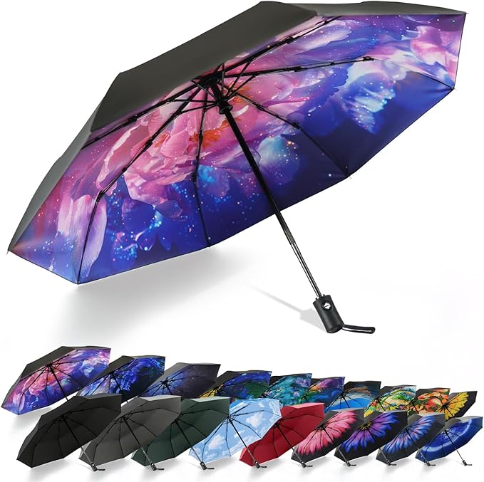 SY COMPACT Travel Umbrella Windproof Automatic Umbrellas Small Compact UV Sun Protection Factory Outlet Umbrella