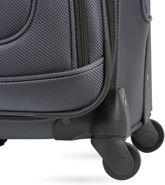 SwissGear Sion Softside Expandable Luggage, Dark Grey, Checked-Large 29-Inch