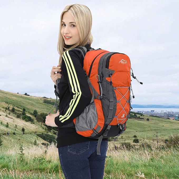 INOXTO lightweight Hiking Backpack 35L/40L Hiking Daypack with Waterproof Rain Cover for Travel Camping Outdoor Men and Women