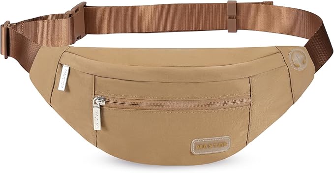 MAXTOP Large Crossbody Fanny Pack with 4-Zipper Pockets,Gifts for Enjoy Sports Festival Workout Traveling Running Casual Hands-Free Wallets Waist Pack Phone Bag Carrying All Phones
