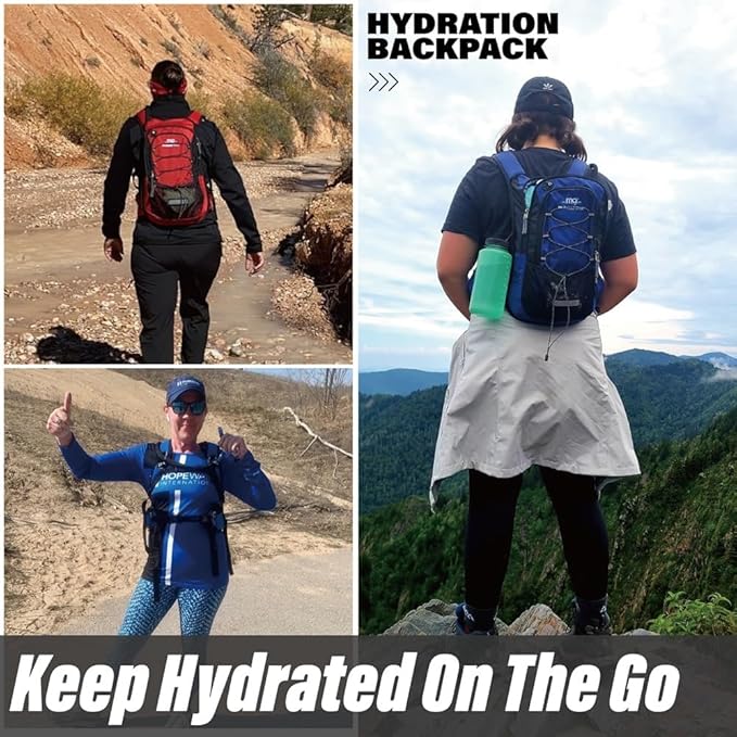 15L Insulated Hydration Backpack Pack with 2L Water Bladder Lightweight Hiking Backpack Bag for Women Men Daypack for Hiking Running Festival Camping Biking