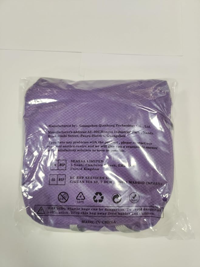 ZOMAKE Lightweight Packable Backpack 35L, Light Foldable Backpacks Water Resistant Collapsible Hiking Bag, Compact Folding Day Pack for Travel Camping(Purple)