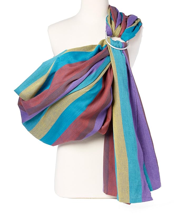 Hip Baby Wrap Ring Sling Baby Carrier for Infants and Toddlers - Beautiful, 100% Soft Cotton Baby Wraps Carrier for Babies 8-35 lbs - Perfect Baby Shower Gifts Moms and Dads - Nursing Cover (Rainbow)