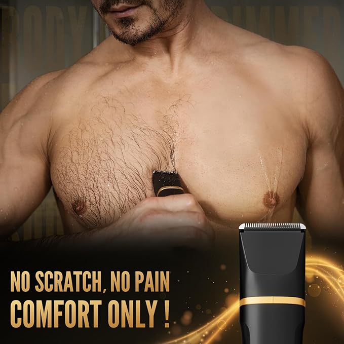 Electric Razor for Men, IPX7 Waterproof Versatile Shaver for Temple, Groin, Nose, Ear Hairs, Beard, Body Hair Trimmer, Painless Grooming Kit with 2 Replaceable Heads, Birthday Gifts for Men