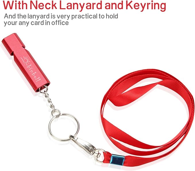 Emergency Whistles Lifeguard Safety Whistle with Lanyard and Keychain for Outdoor Camping Hiking Boating Backpacking Fishing Kayak Kids Rescue Signaling Loud Survival Whistle