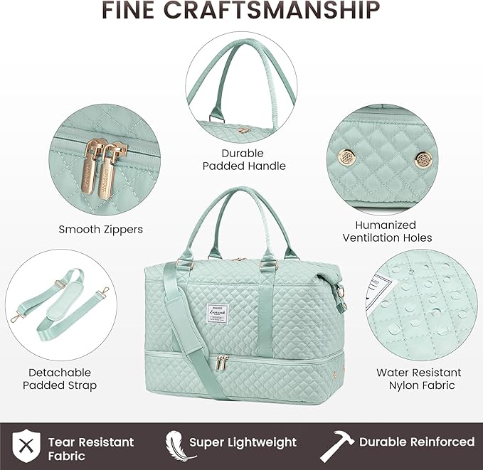 LOVEVOOK Travel Duffle Bag,Weekender Bags for Women with Shoe Compartment，Carry on Overnight Bag with Toiletry Bag,Gym Duffel Bag with Wet Pocket, Hospital Bags for Labor and Delivery