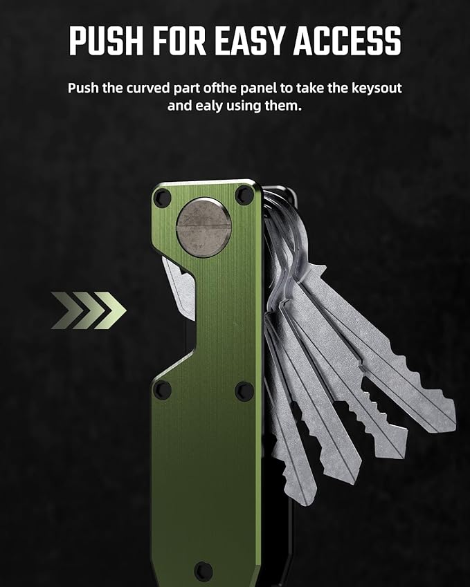 Key Organizer for Men Compact Key Holder Minimalist Key Case Metal Key Chain Key Holder for Keychain Secures 2-5 Keys