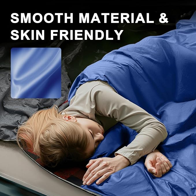 Ultralight Warm Weather Sleeping Bag - Portable, Waterproof, Compact Lightweight, Comfort with Compression Sack - Great for Outdoor Camping, Backpacking & Hiking