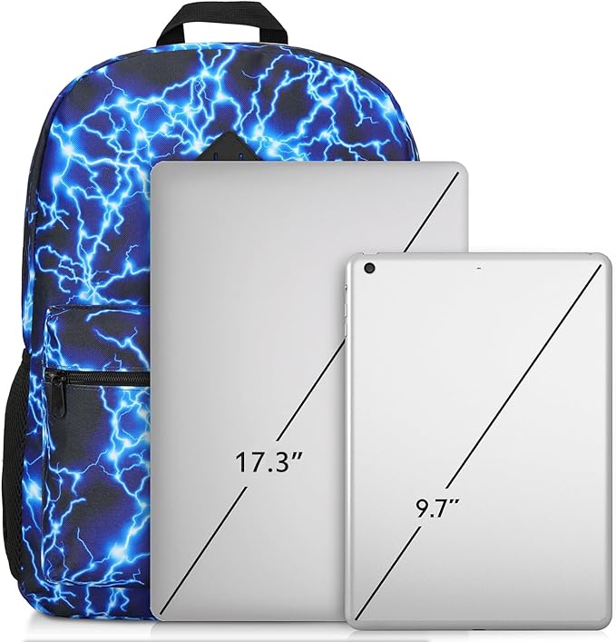 17.3 Inch School Backpack,Lightweight Bookbag Men and Teen Boy Back Pack with USB Charging Port for High School College