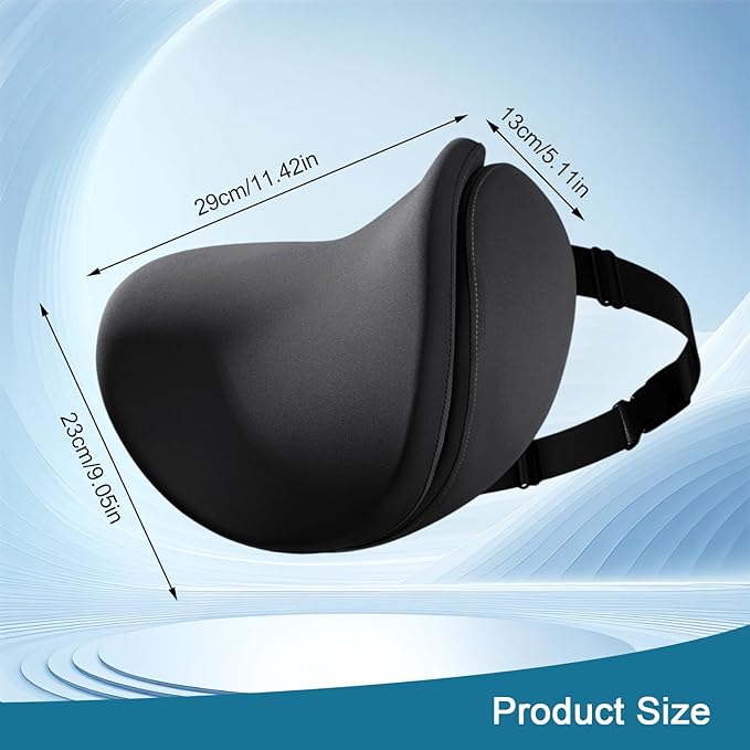 2Pcs 2025 Double-Layer Car Pillow, Cloud-Like Comfort Car Neck Pillow, Dual C-Curve Support Car Headrest Pillow – Experience First-Class Driving Comfort. (Black)