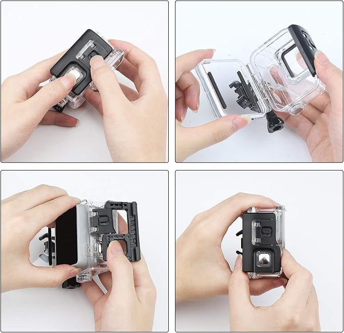 D&F Waterproof Housing Case for HERO7 White & Hero 7 Silver, 30M Underwater Photography Protective Shell with Screen Protector Films and Anti-Fog Inserts Accessories