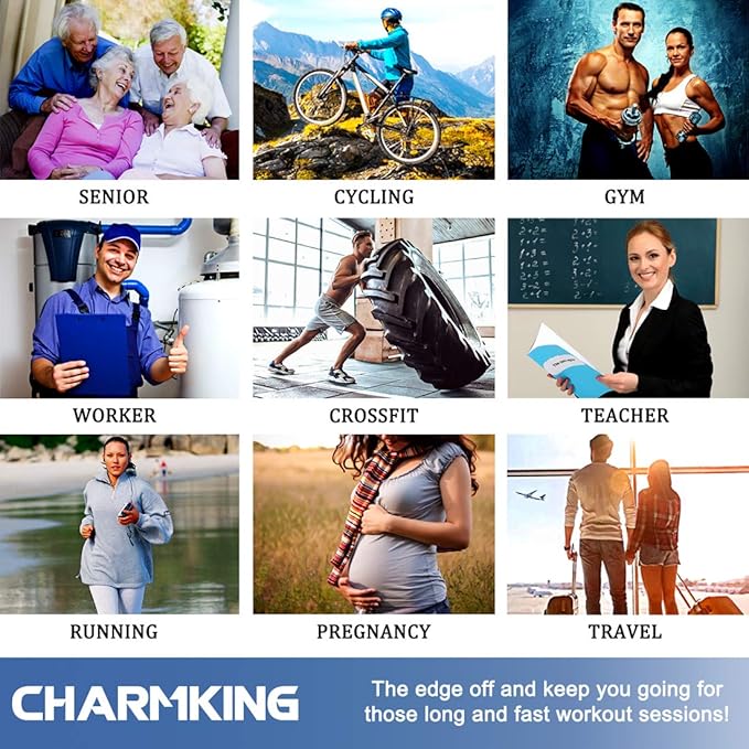 CHARMKING Compression Socks for Women & Men Circulation (3 Pairs) 15-20 mmHg is Best Support for Athletic Running Cycling