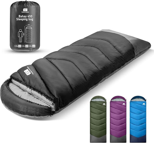 Sleeping Bags for Adults Cold Weather,Portable, Waterproof,Lightweight Sleeping Bag for Tall Girls Boys with Compression Sack for Warm Camping, Hiking, Outdoor & Indoor