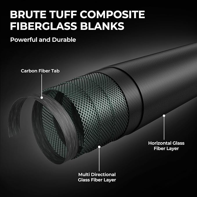 KastKing Brutus Spinning Rods & Casting Fishing Rods, Brute Tuff Composite Graphite & Glass Blanks, Stainless Steel Line Guides w/Zirconium Oxide Rings Tip Top, Chartreuse Strike Tip