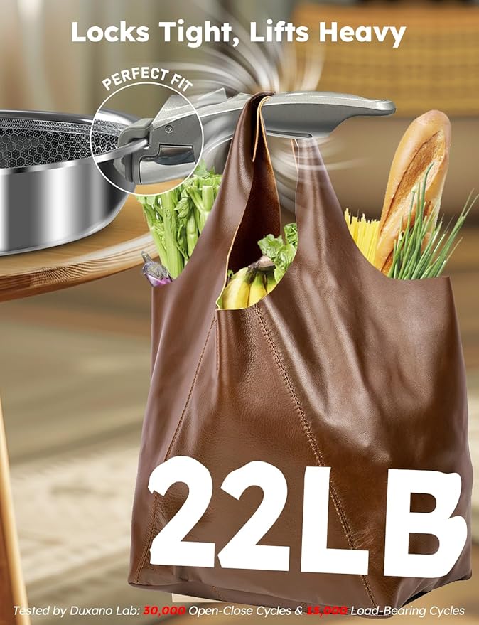 Pro DUXANO 12PC Nonstick Pots and Pans Set&Hybrid 3-Ply Stainless Steel Skillet, High Heat Sear&Fry, 2-Layer Ceramic Induction Cookware, 9H Scratch-Resistant&Anti-Warp,PFAS Free,All Cooktop/Dishwasher