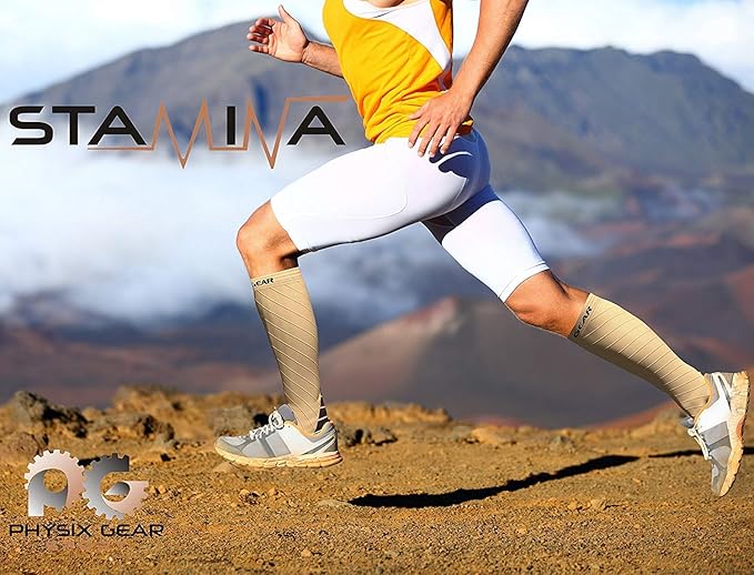Physix Gear Compression Socks 20-30 mmHg - Men & Women - Running, Nurses, Shin Splints, Flight, Travel