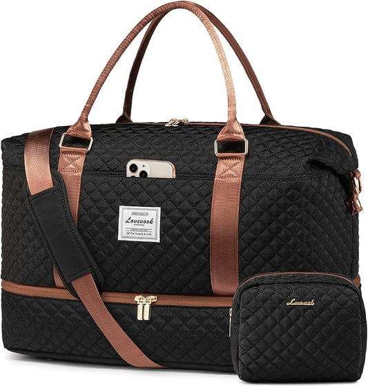LOVEVOOK Travel Duffle Bag,Weekender Bags for Women with Shoe Compartment，Carry on Overnight Bag with Toiletry Bag,Gym Duffel Bag with Wet Pocket, Hospital Bags for Labor and Delivery
