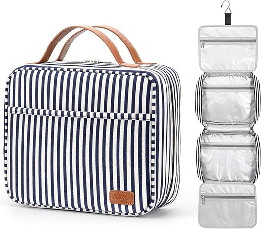 Hanging Travel Toiletry Bag,Large Capacity Cosmetic Travel Toiletry Organizer for Women with 4 Compartments & 1 Sturdy Hook,Perfect for Travel/Daily Use/Christmas