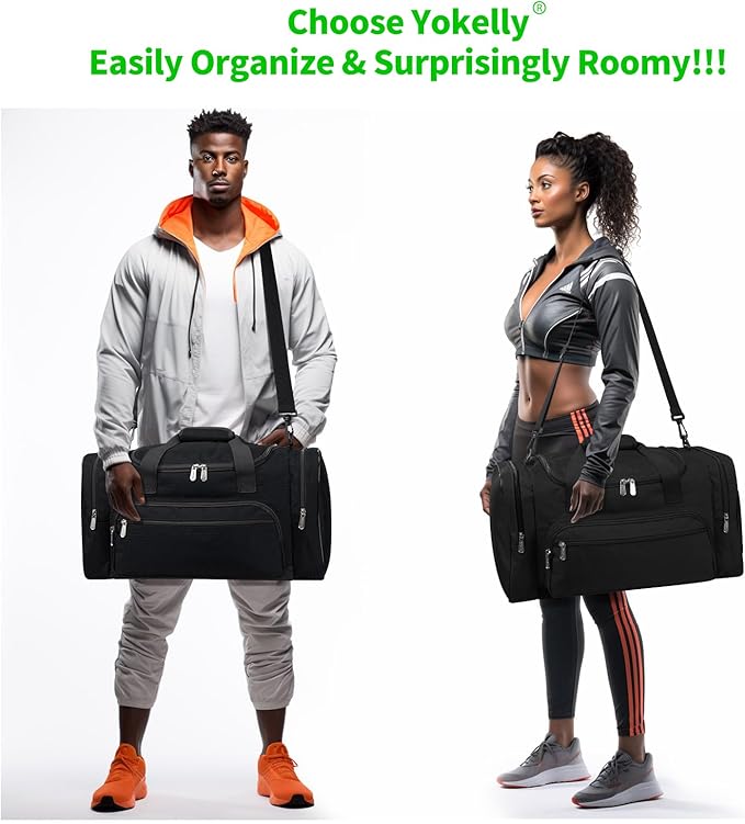Sports Duffel Bag 20 inch for Travel Gym - Black