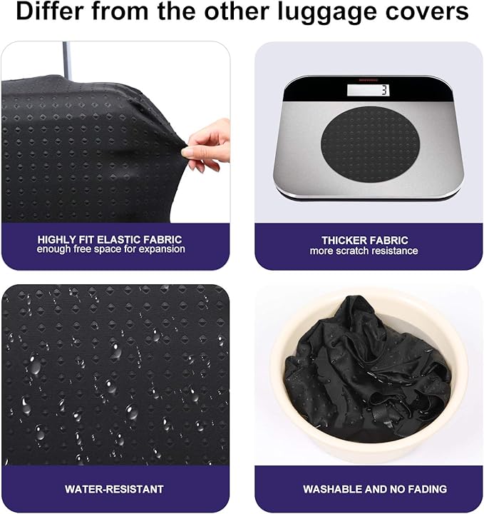 7-Mi Travel Luggage Cover Protector, Washable Suitcase Protector Anti-scratch Spandex Baggage Covers Fits 31-32 Inch Luggage