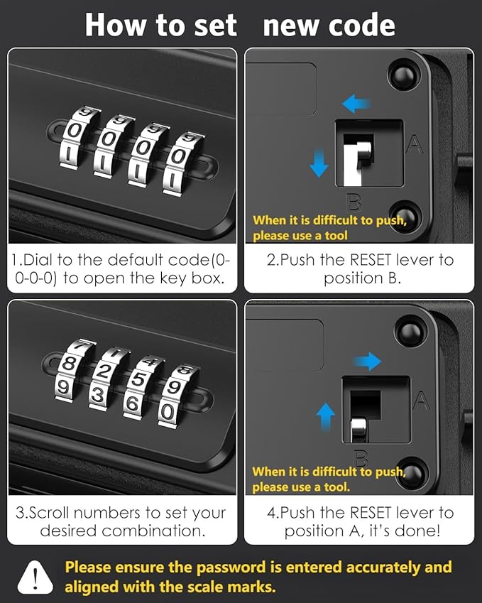 AMIR Portable Safe Box, Combination Security Case LockBox with Code, Waterproof Anti-Theft Mini Travel Safe Box with Removable Chain, Portable Lock Box for Home, Office, Christmas