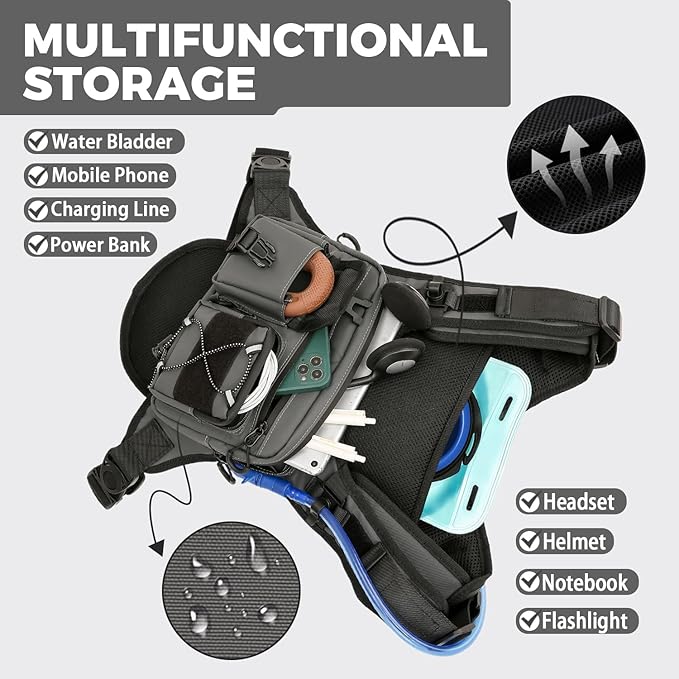 USA Original Patent Running Hydration Vest Backpack, Lightweight Chest Pack with 2.0L Water Bladder Bag Daypack for Hiking Running Cycling Race Marathon for Women Men