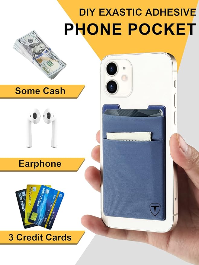 Slim Wallet for Men and Women,Pop Up Credit Card Wallet Metal Minimalist Cards Holder with Money Pocket,Small Ultralight Aluminum RFID Blocking Wallets 6-12 Card Capacity,Navy Blue