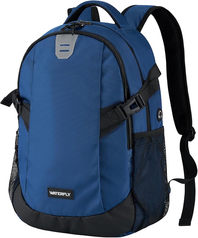 WATERFLY Small Casual Travel Backpack: 20L for Men Women Work Commuter Everyday EDC Daypack Hiking Gym Sport Workout Blue