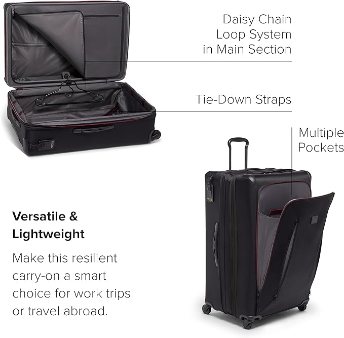 TUMI - Aerotour 4 Wheel Expandable Luggage - Men's and Women's Lightweight Business and Leisure Travel Suitcase - 31" Extended Trip Expandable Packing Case, Black