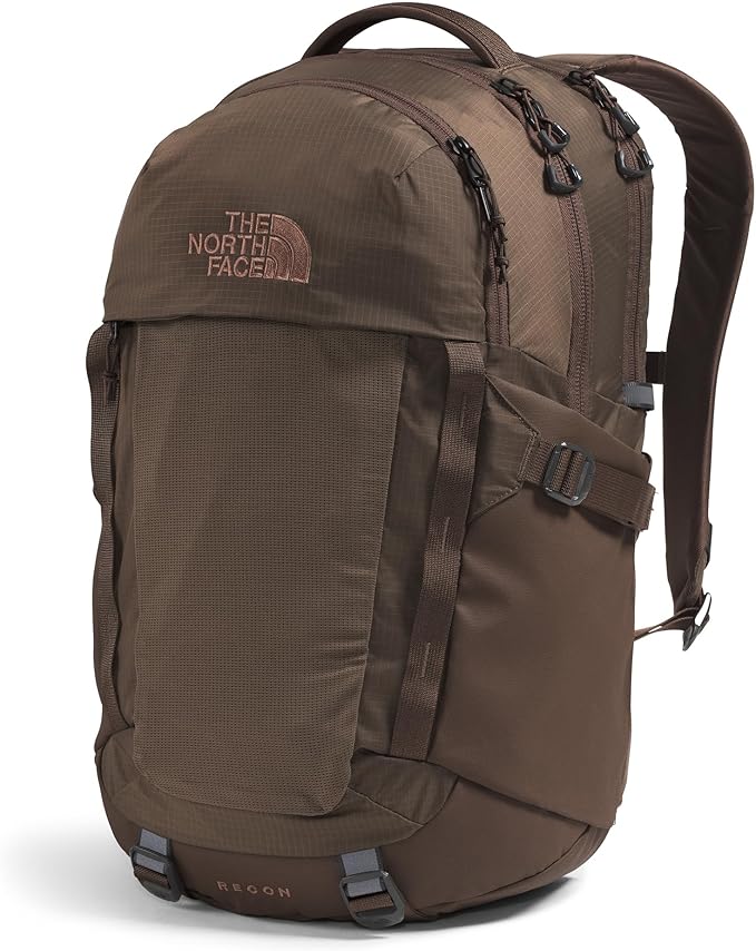 THE NORTH FACE Recon Everyday Laptop Backpack | Daypack with Water Repellent Finish, 16" Laptop Sleeve, 2 Water Bottle Pockets, Smokey Brown/Latte, One Size