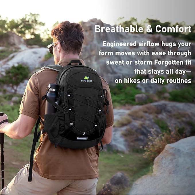 N NEVO RHINO Hiking Backpack 20L Water Resistant Outdoor Day Pack,Lightweight Travel Small Backpack for Men Women