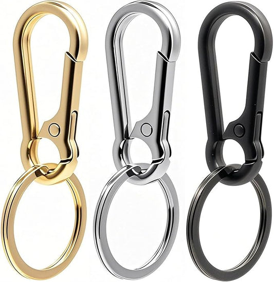Keychain Keyring Set for Men Women Classic Metal Home Car Key Holder Organizer Portable Carabiner Clip Accessories 2PCS