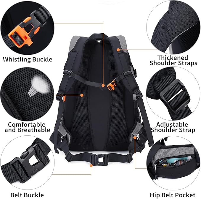 BOVIP 40L Hiking Backpack Waterproof Lightweight Daypack Travel Sports Camping Backpack for Men Women