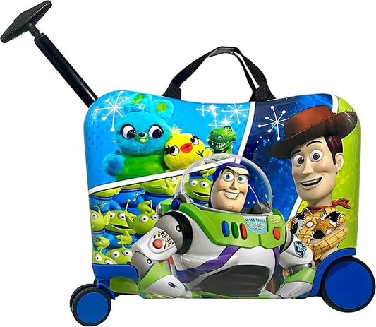 Fast Forward Ride-On 18" Suitcase For Kids/Tow-Along Toddler Carry-On Luggage With Wheels (Toy Story)