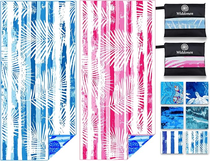 Lightweight Thin Microfiber Beach Towel Sand Free Quick Dry Absorbent Compact Soft Pool Swim Travel Towels Extra Large Oversized Beach Accessories Packable Essentials Stuff Gifts for Adult
