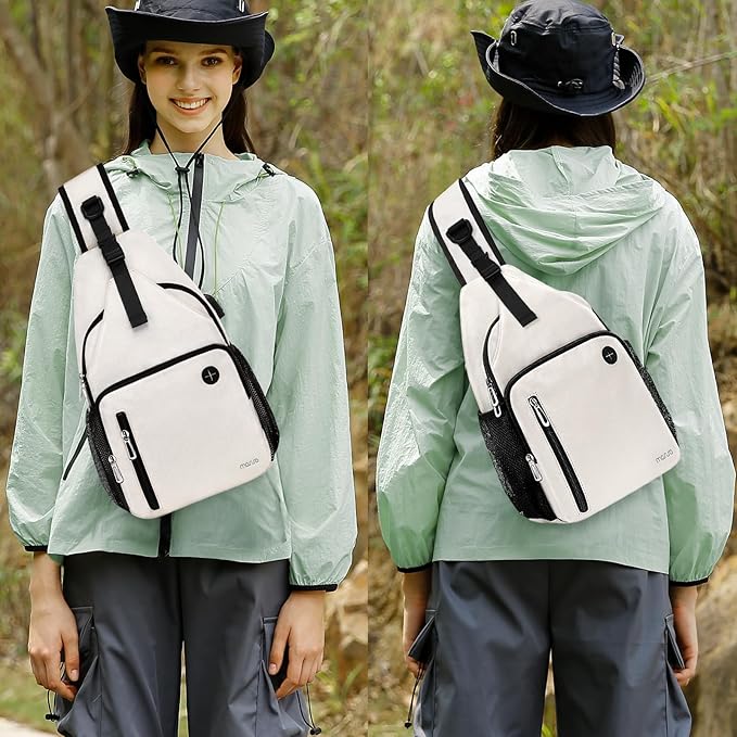 MOSISO Sling Backpack Bag, Crossbody Shoulder Bag Travel Hiking Daypack Chest Bag with Front Square Pocket&USB Charging Port