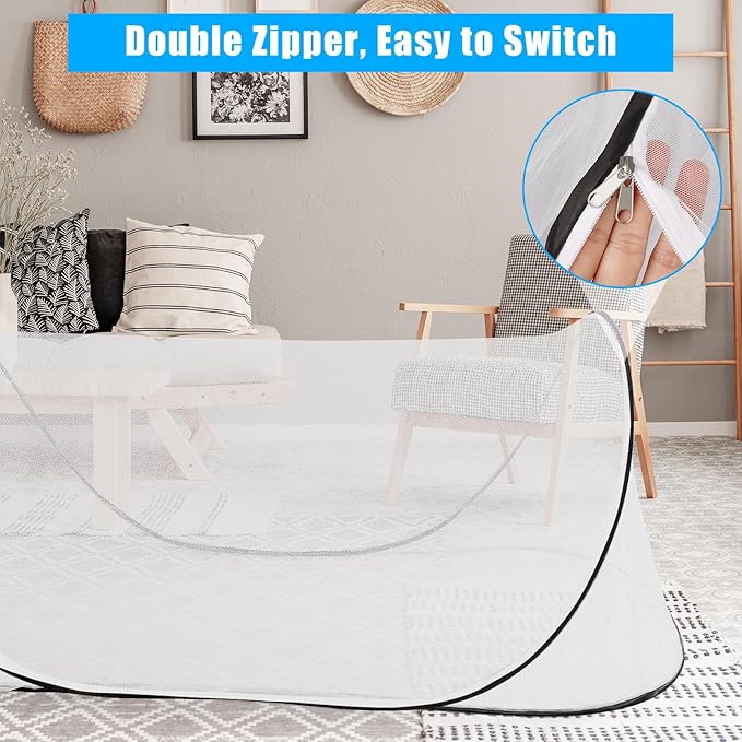 77 * 30 * 23 Inch Large Pop Up Mosquito Tent, Portable Foldable Mosquito Net for Bed Camping Travel Patio
