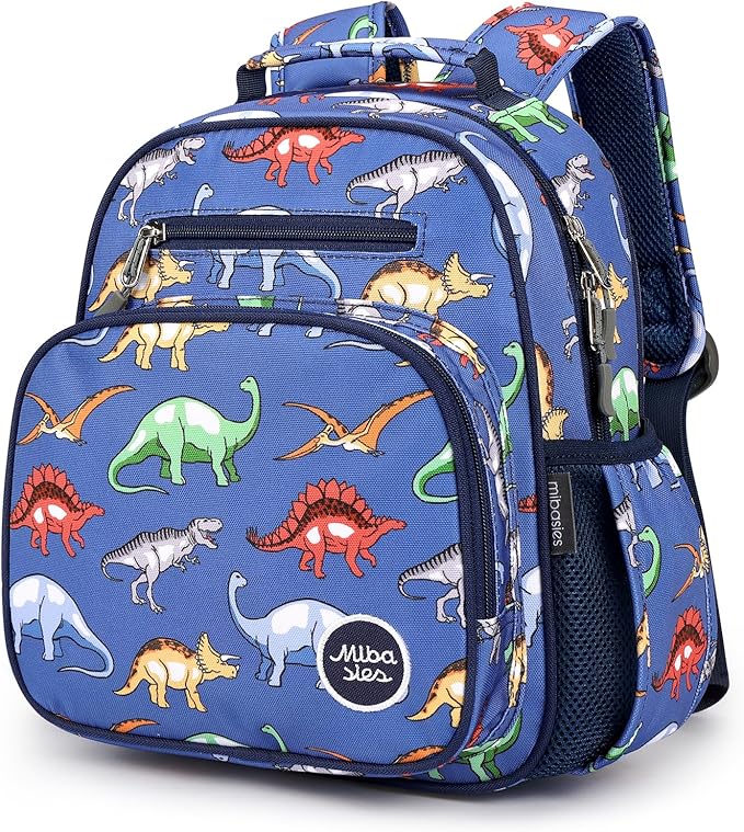 mibasies Toddler Backpack for Boys 2-4: Cute Kids Backpacks Boys - Preschool Kindergarten Backpack - Dinosaur MidnightBlue