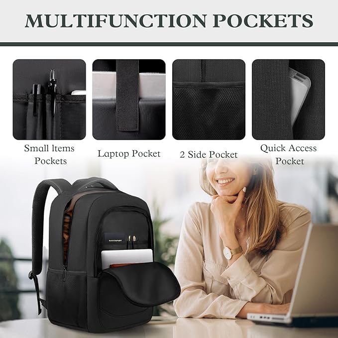 Laptop Backpack,Travel Backpack For Men Women,17 Inch Extra Large Laptop Bag Airline Approved for Business Work College School Backpack, Travel Daypack Bag Gifts for Men Women, Black