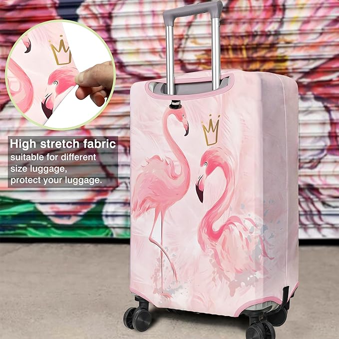 Travel Luggage Cover Suitcase Protector Fits 18-32 Inch Wheel Covers PatternedTravel Related Items Flower Luggage Protector Elastic M