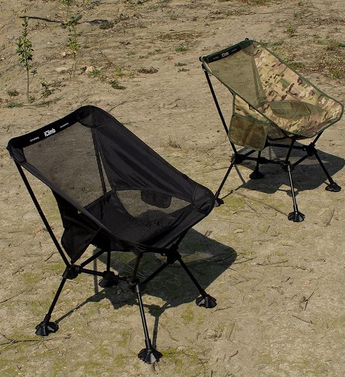 iClimb Ultralight Compact Camping Folding Beach Chair with Anti-Sinking Large Feet