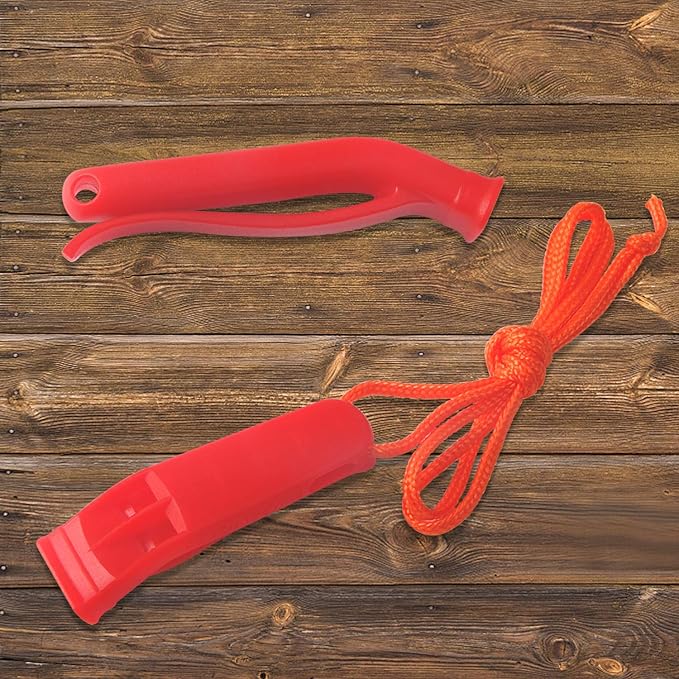 AUGSUN 10 Pcs Safety Whistle Marine Whistle Plastic Whistles with Lanyard for Emergency